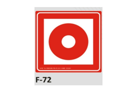 placa de identificao - acionamento alarme de incndio f-72 19x19