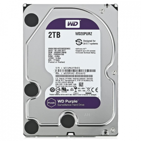 hard disk wd purple disco rgido para cftv 2tb wd20purz - western digital