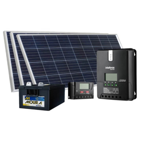 gerador solar off grid 320wp 1180wh/d pwm 12v 150ah autonomia 1 dia - intelbras