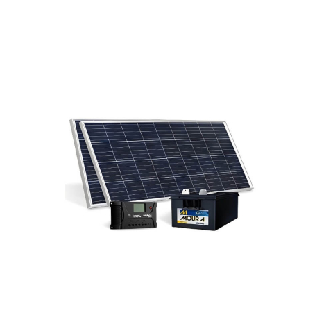 gerador solar off grid 160 wp para 3 cameras bullets 6w switch  radio - intelbras