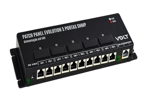 patch panel fast evolution poe 5 portas snmp 12 a 56v - volt