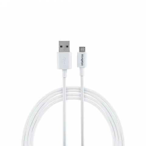 Cabo USB - Micro USB 1,2m PVC Branco EUAB 12PB - Intelbras