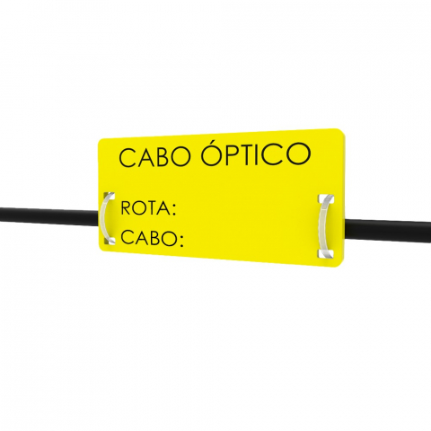 plaqueta de identificao de cabo optico lisa 90x40x3mm - fibracem
