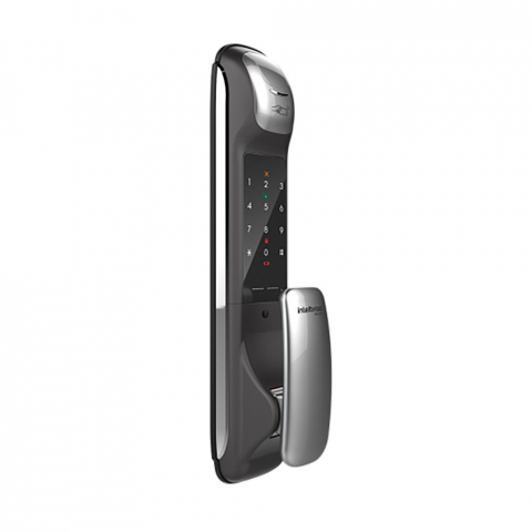 fechadura digital push & pull com biometria e senha fr 630 - intelbras