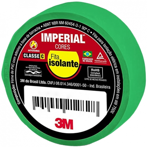 fita isolante imperial cores verde 18mmx10m - 3m