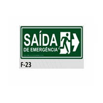 placa de identificao - sada de emergncia a direita f-23 12x28c