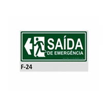 placa de identificao - sada de emergncia a esquerda f-24 12x28