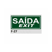 placa de identificao - sada / exit f-27 12x23cm