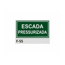 placa de identificao - escada pressurizada f-55 12x23cm