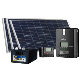 gerador solar off grid 480wp 1775wh/d pwm 12v 220ah autonomia 1 dia - intelbras