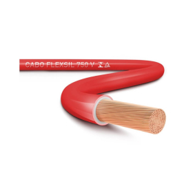 cabo flexivel flexsil 750v 10mm vermelho rolo 100m - sil 