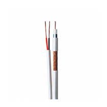 cabo coaxial rf 0,5mm + bip 100m  65% malha - tranado branco - co